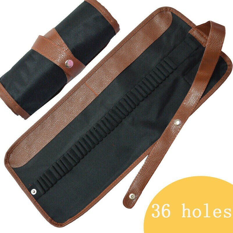 24/36/48/72 Holes Sketch Pencil Bags Canvas Pen Cases Black Artist Painting