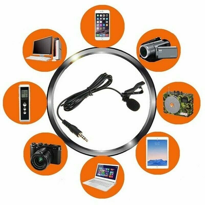 Portable Microphone Clip on Omnidirectional Lavalier Lapel Condenser Mic