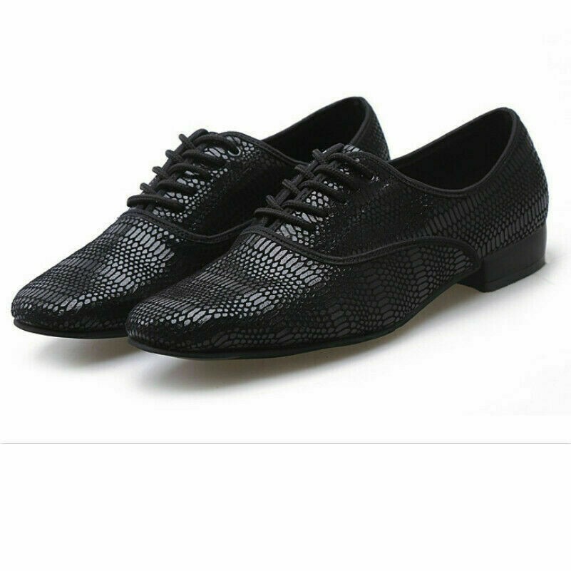 Herren Ballsaal Tanzschuhe Leder Latein Walzer Tango Weich Laufsohle Low Absatz