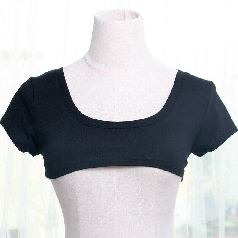 Women Crop Shirt Short Sleeve Sexy Tops Tee Half T-shirt Japanese Mini
