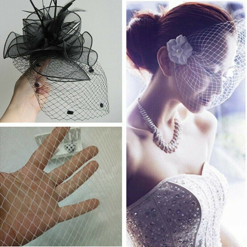 100x180cm Hochzeit Vogelkäfig Verschleierung Millinery Hut Rand Veil Netzstoff