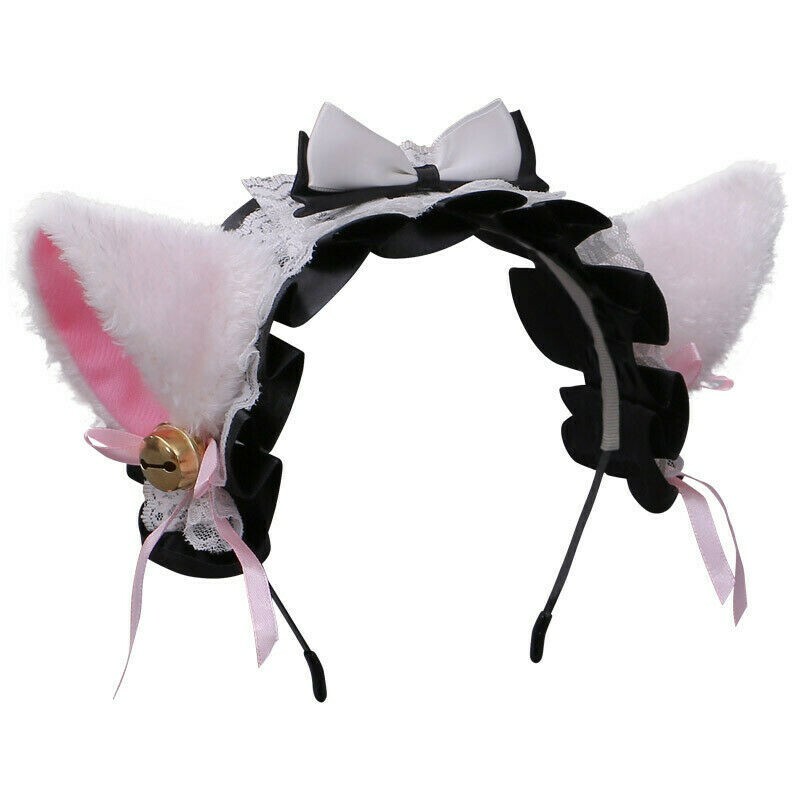 Sweet Lolita Haarband Glocke Flauschig Katze Ohr Fliege Stirnband Cosplay