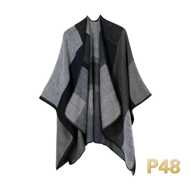 Femmes en Vrac Géométrique Motifs Cape Écharpe Manches Chauve-Souris Poncho