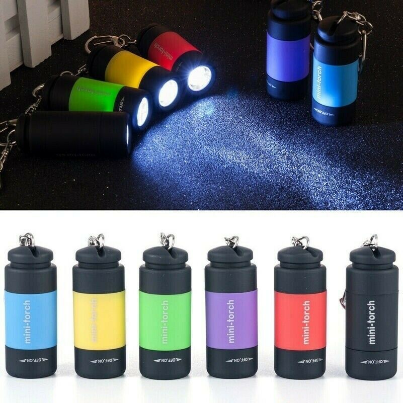 Mini LED Light USB Rechargeable Flashlight Lamp Pocket Keychain Waterproof