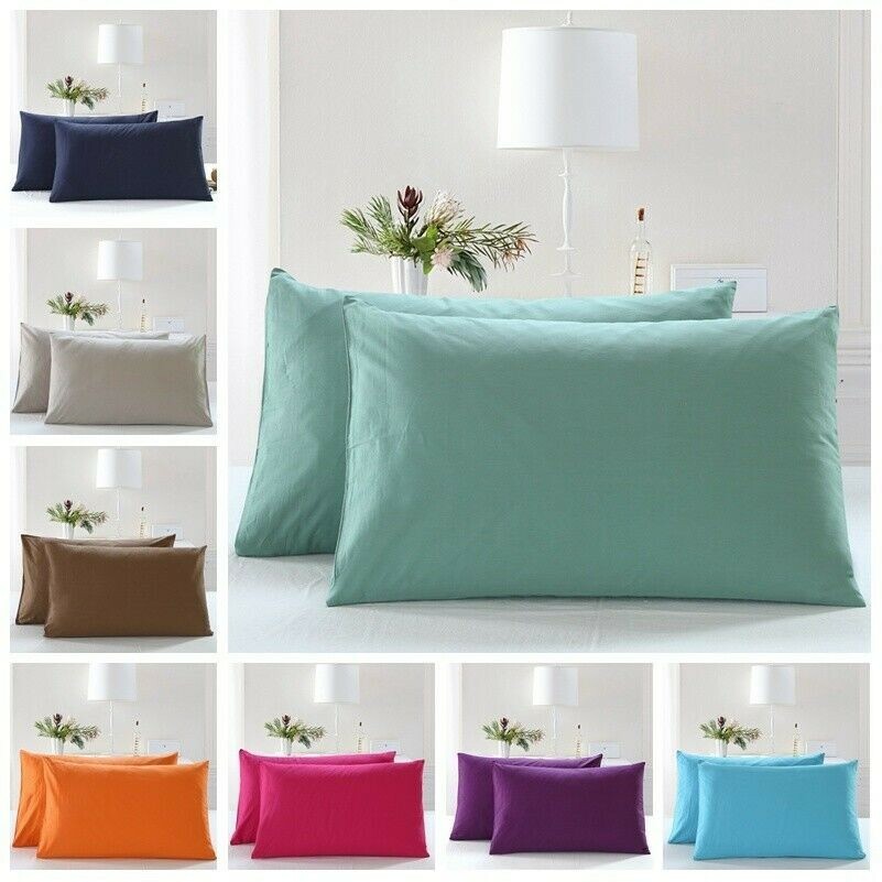 1 Pair Cotton Pillowcases Home Bedroom Standard Couple Envelope Closure Shells