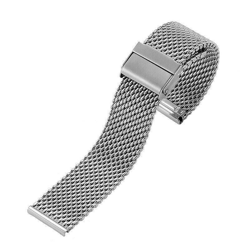 Unisexe Métal Montre Bracelet Inoxydable Stell Rapide Sortie Réglable 20mm