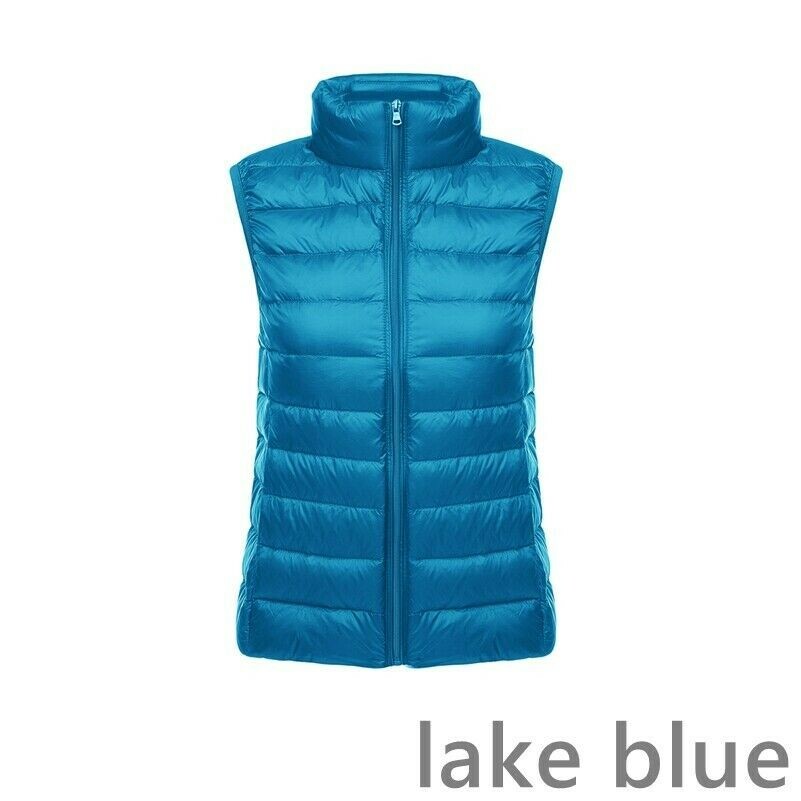 Women Waistcoats Vest Gilet Padded Quilted Zipper Pocket Sleeveless Jackets