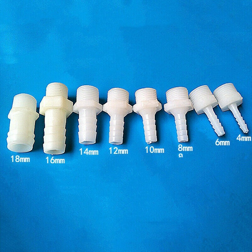 5 Stück 1/2 Bsp Männlich Gewinde To 4-20mm Schlauchanschluss Fitting PVC Spitze