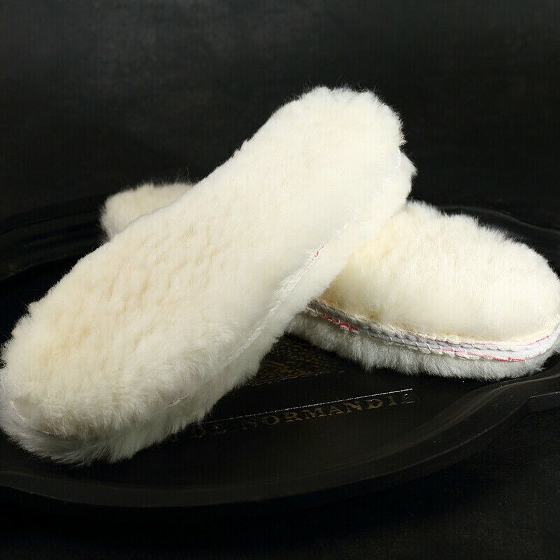1 Paire Mouton Laine Semelle Chaussures Bottes Intérieur Chaud Moelleux Unisexe