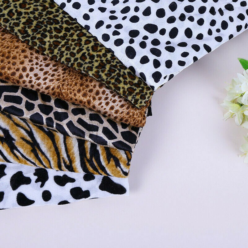 Samt Stoff Leopard Tier Druck Nähen Handwerk für Spielzeug Tischtuch Bekleidung