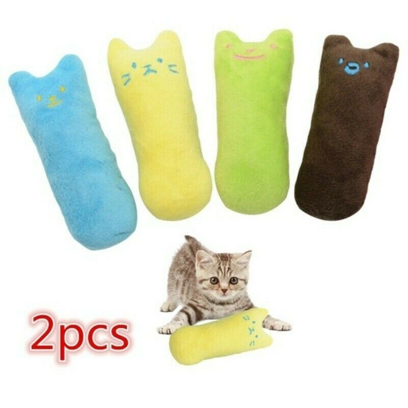 2PCS Catnip Pets Cat Pillow Toy Teeth Grinding Claws Funny Toys Interactive