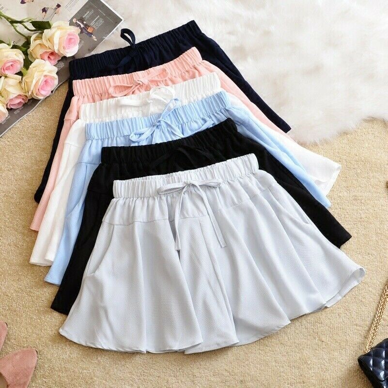 Damen Chiffon Rock Unterrock Culotte Halber Slip Ruffles Plissiert Petticoat