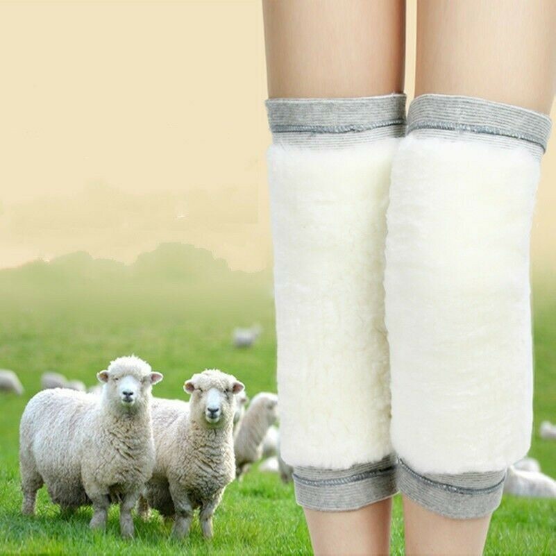 Lana Pecora Termico Ginocchio Articolazioni Scaldamuscoli Flessibile Inverno Pad