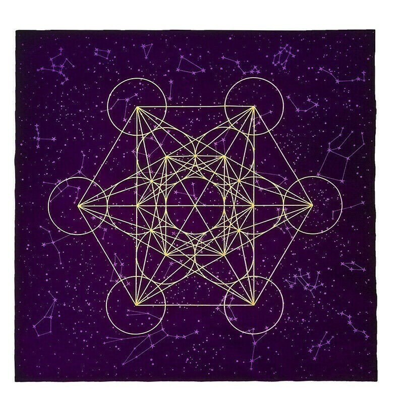 Altar Tarot Table Cloth Divination Wicca Velvet Tapestry Metatron's Cube