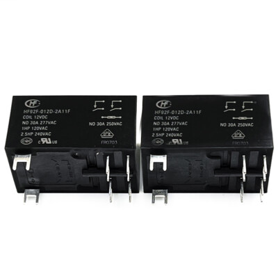 2PCS Hongfa HF92F-012D-2A11F 12VDC Power Relay 6Pins 30A 277VAC