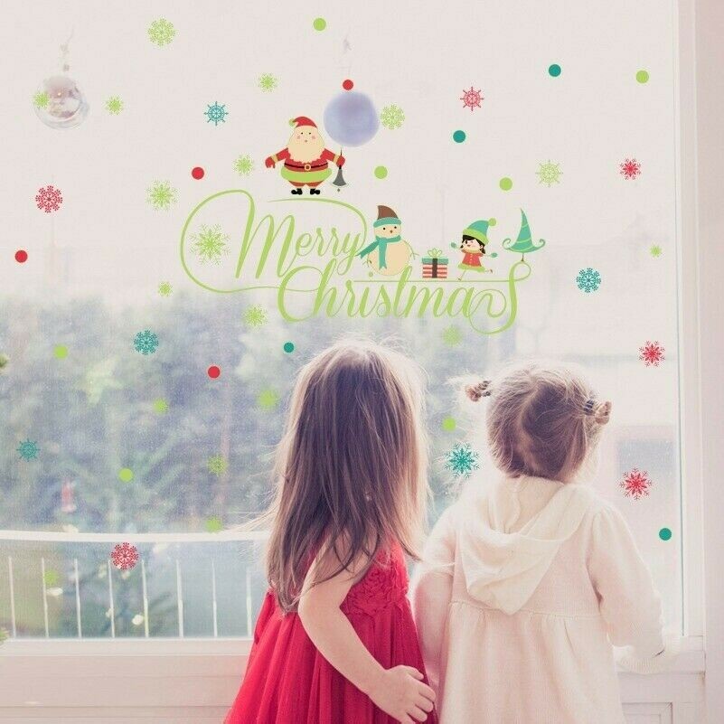 Leuchtend Weihnachten Glas Aufkleber Selbstklebend Fenster Aufkleber Heim Dekor