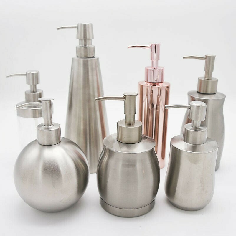 Edelstahl Liquid Seifenspender Duschgel Flasche Pumpe Küche Badezimmer