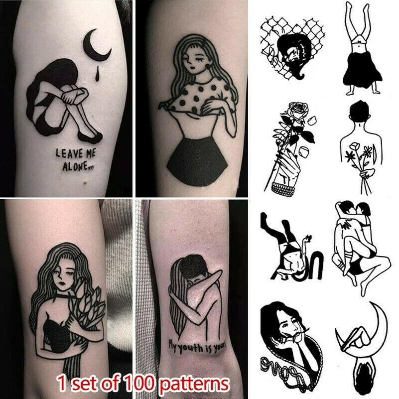 100-pcs-tatouage-temporaire-autocollant-p-te-imperm-able-transpiration-jetable