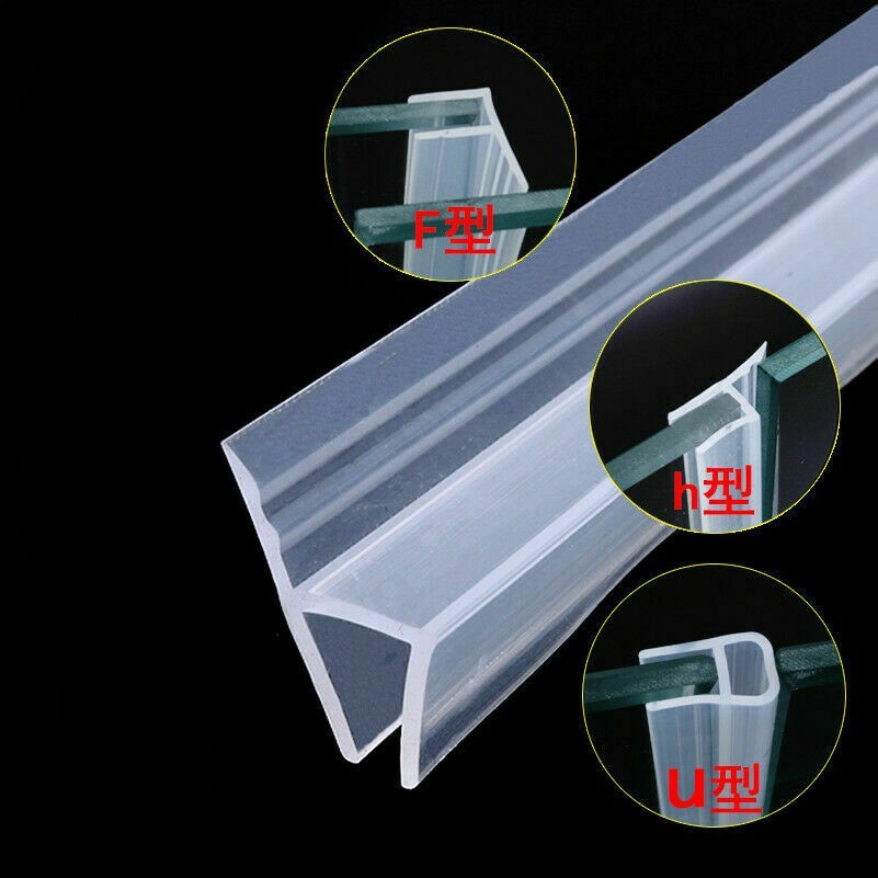 100cm Guarnizione Porta Strisce Vetro Fessura Spaccatura Curvo Piatto 6-12mm