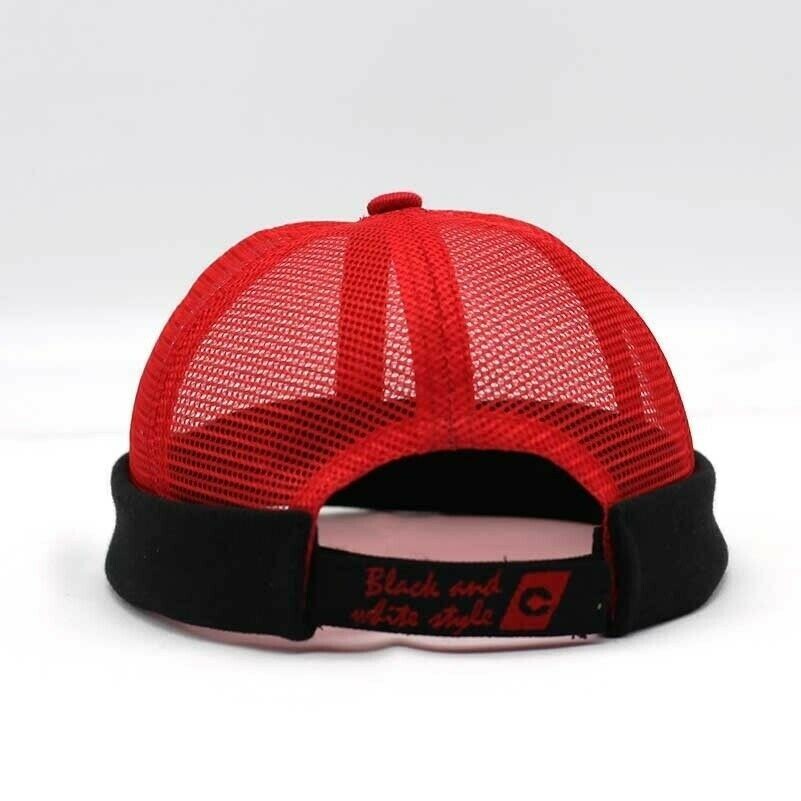 Unisex con Teschio Mesh Cappello da Marinaio Berretto Polsino Brimless Vintage