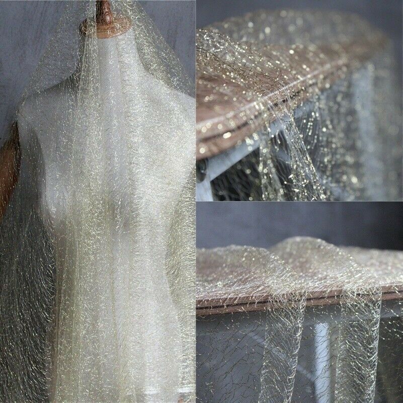 Spitze Netz Funkkelig Stoff Mantille Sheer Weiches Tuch Braut Hochzeit Kleid