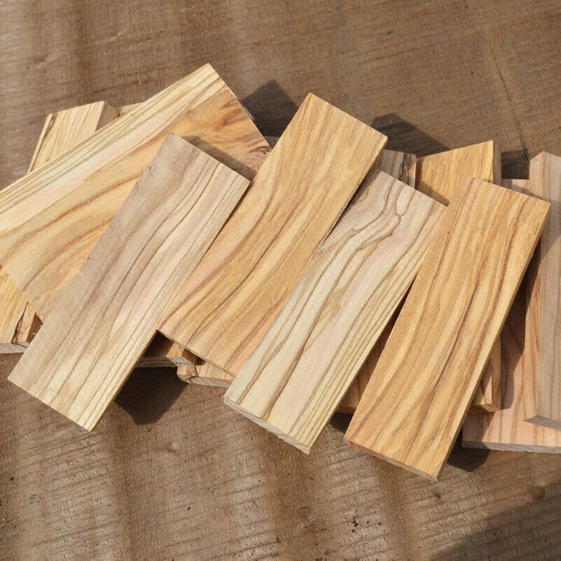 6 X Olive Wood Knife Scale Handle Blanks DIY Woodturning Woodworking 12cm 4.7''