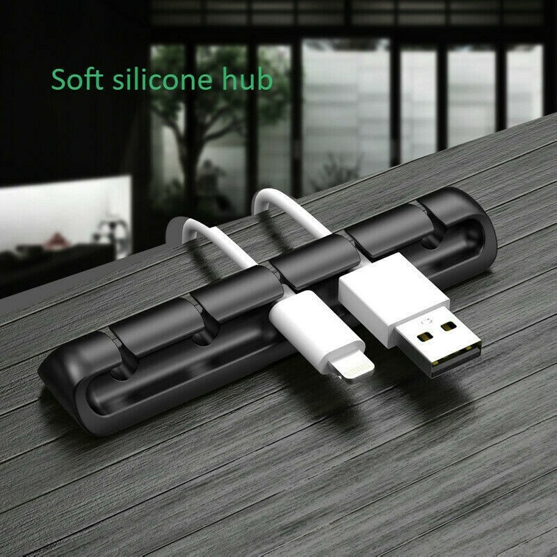 Silice Câble USB Support Bureau Clip Colle Adhésif Câble Organiseur Manager