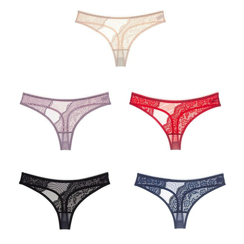 Damen Spitze Unterwäsche Tanga Transparent Slip Höschen Erotische Dessous