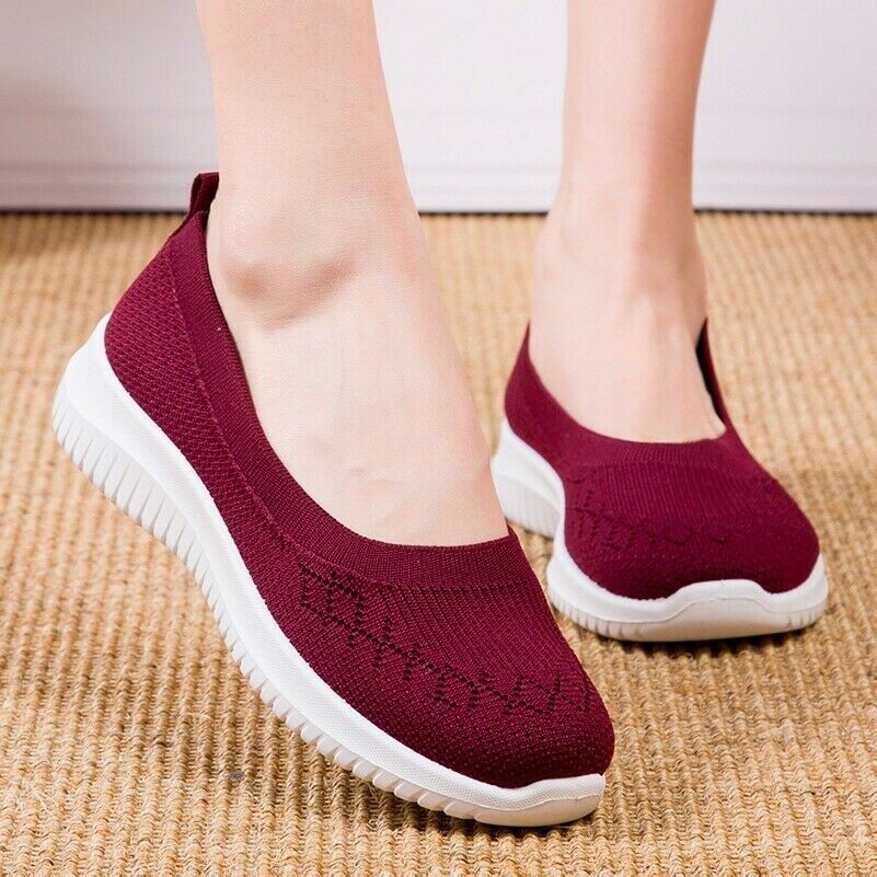 Damen Peking Tuch Schuhe Slipper Flache Wandern Sport Sneaker Freizeitturnschuh