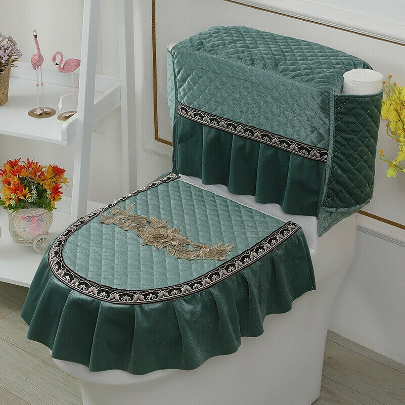 3Pcs/set European Toilet Seat Cover Water Tank Cover Bathroom Lid Pads Soft
