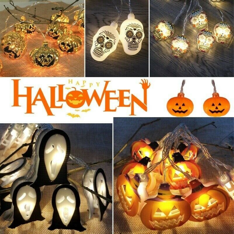 9.8Ft Halloween Corde Lumière LED Potiron Vacances Feux Décor 2 Modes Constant