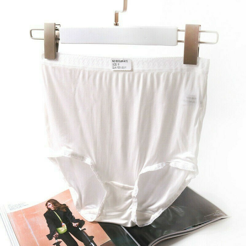 Lady Silk Lace Underwear Briefs Pantie High Waist Stretch Lingerie Knickers Soft