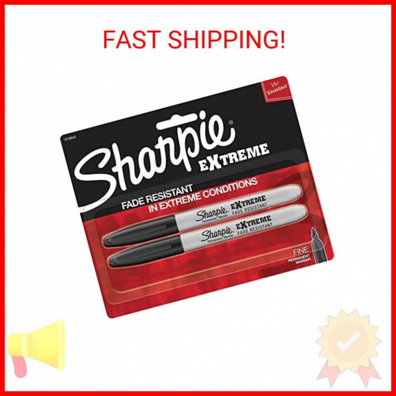 Sharpie Extreme Permanent Markers, 2-Pack, Black (1919845)