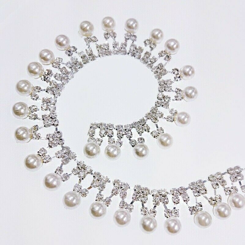 Perle Perlen Strass Kette Quaste Fransen Rand Glänzend Hochzeit Kostüm Dekor