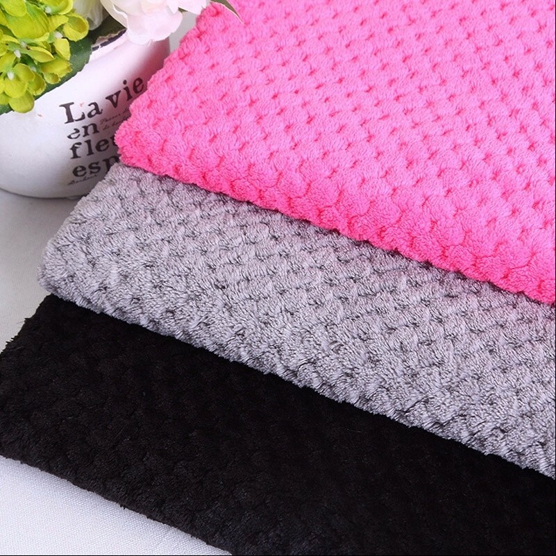 Lattice Flannel Fabric Flannelette Brushed Cloth Toys Pajamas DIY Material Soft