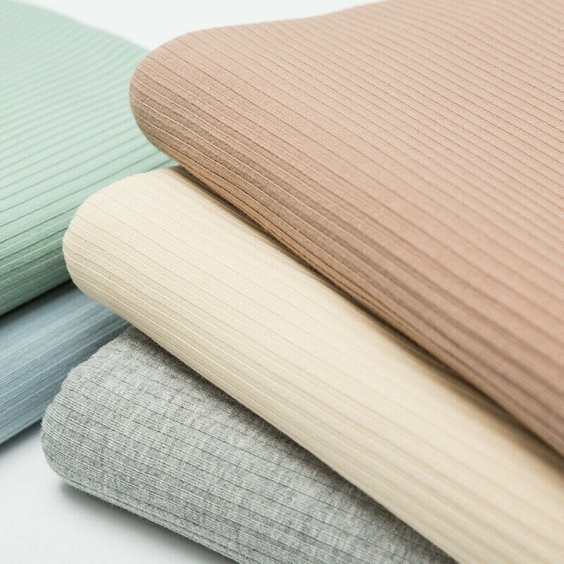 95% Cotton Knit Rib Fabric DIY Cuff Waistband Costume Sewing Material Stretch 1M