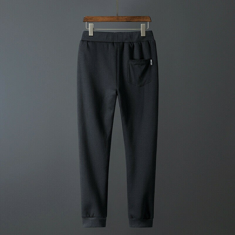 Men Fleece Lining Harem Trouser Winter Thick Loose Sport Pants Joggers Plus Size