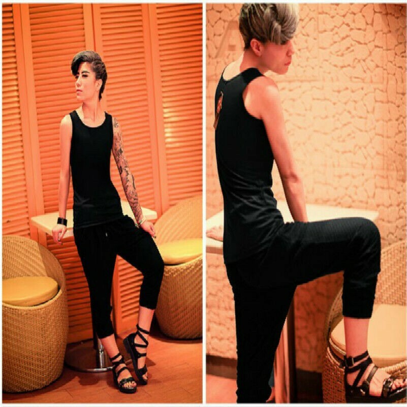 Lesbian Tomboy Ice Silk Vest Tank Top Undershirt Breast Chest Binder FTM Bondage