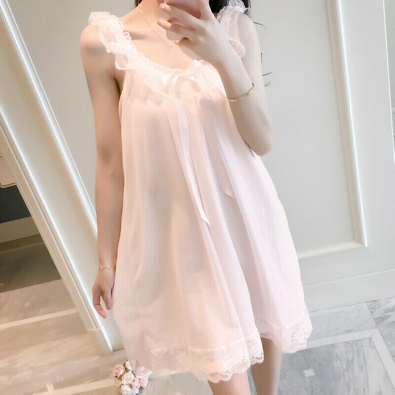 Fille Dentelle à Lanière Nuit Robe Nightgown Pyjama Coton Desseré Princesse Neuf