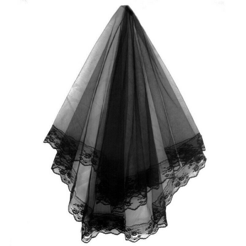 Gothic Wedding Veil Vintage Lace Tulle Bridal Hair Accessories Fancy Dress