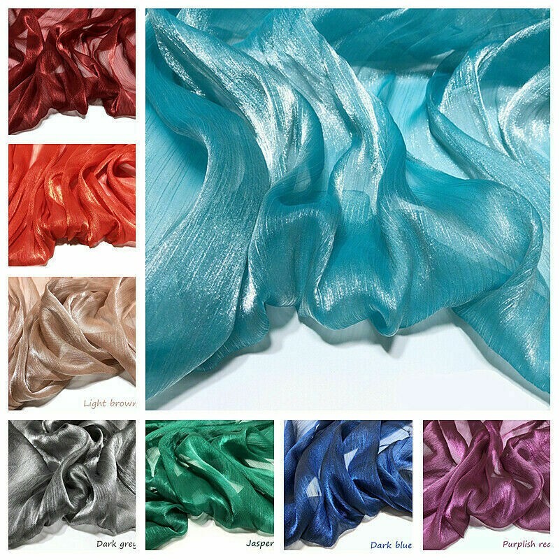 Organza Stoff Glänzend Krepp Netz Tüll DIY Kleidung Kleid Handarbeiten Wohndeko