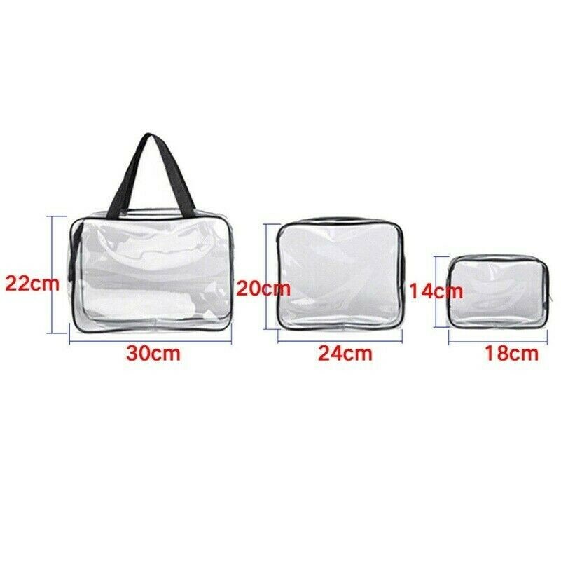 PVC Travel Cosmetic Makeup Bag Toiletry Case Zipper Pouch Clear Transparent