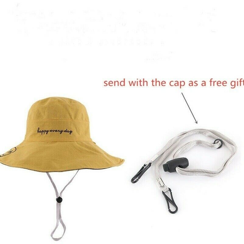 Doppio Lato Grande Pescatore Cappello Faccine Cappello Parasole Antivento Dolce