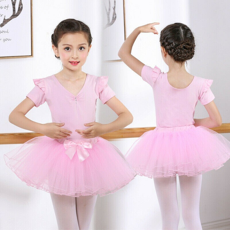 Kids Ballet Leotard Tutu Dress Short Jumpsuit Skirt Set Ballerina Gymnastic SHP