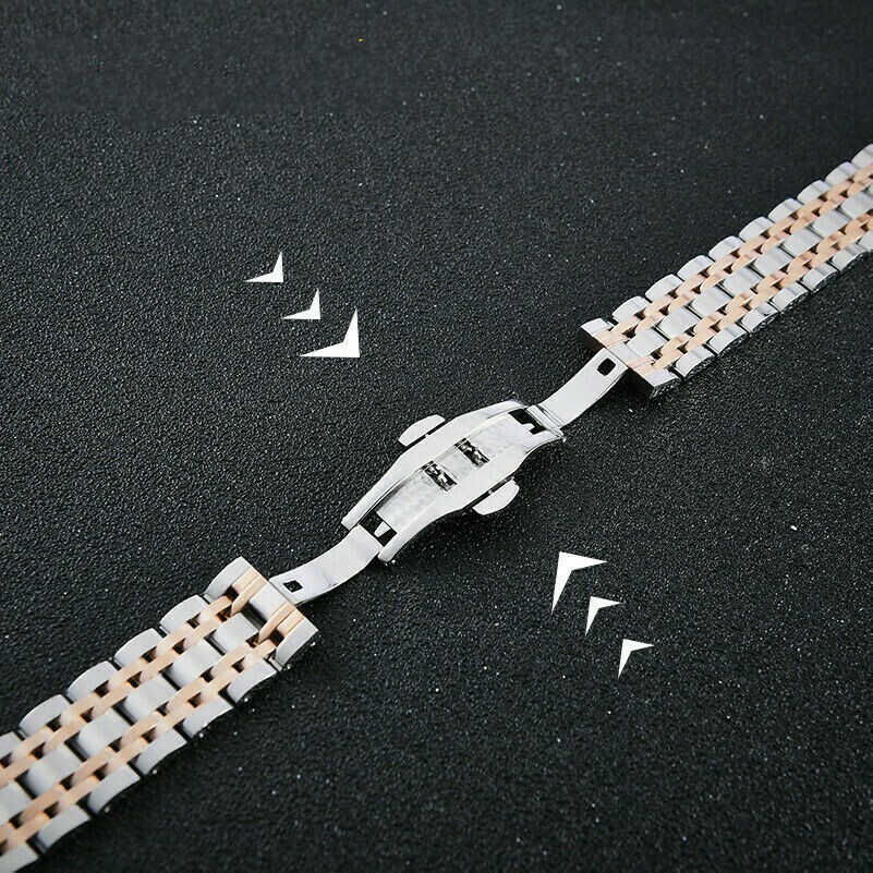 Acciaio Inox Cinturino Orologio Bracciale Farfalla Fibbia Ricambio Fascia Veloce