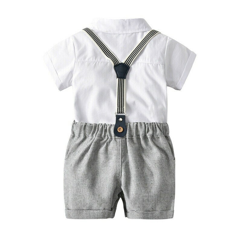 Bambino Elegante Tutina Intera Bretelle Matrimonio Gentiluomo Completi Set