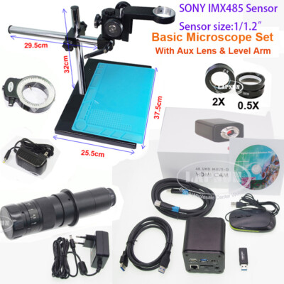 4K 8MP 1/1.2'' HDMI USB LAN WIFI IMX485 60FPS Industry C-Mount Camera Microscope