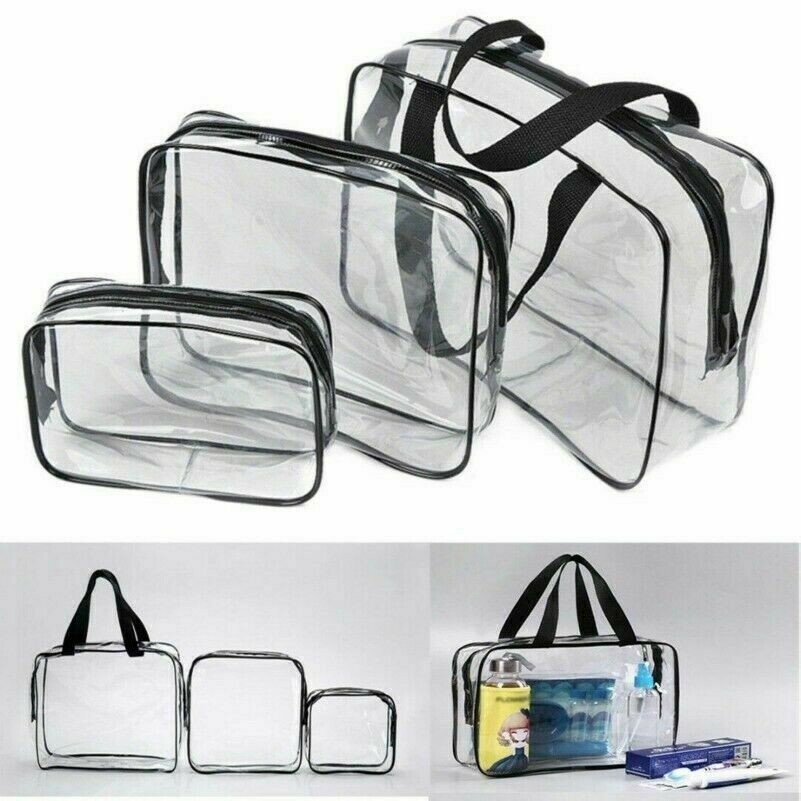 PVC Reise Kosmetik Make-Up Tasche Kulturbeutel Reißverschluss Klar Transparent