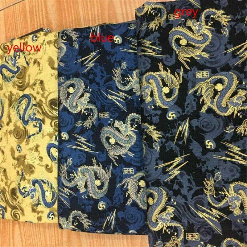 100% Cotton Dragon Fabric Retro Ethnic Chinese Bronzing Cloth Sewing Craft