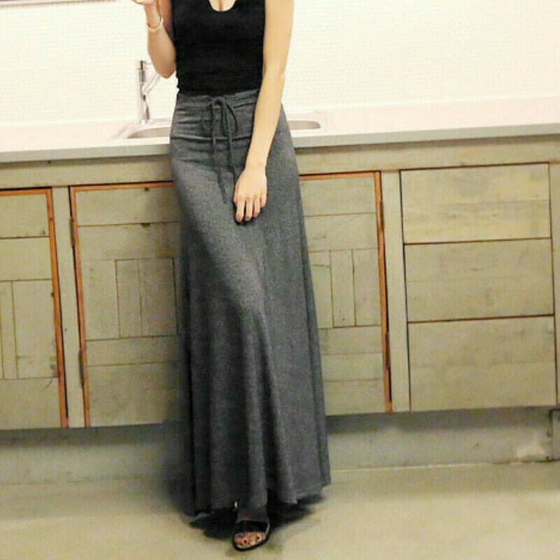 Donna Plissettato Arricciatura a Zampa Elasticizzato Coulisse Vita Alta Casual